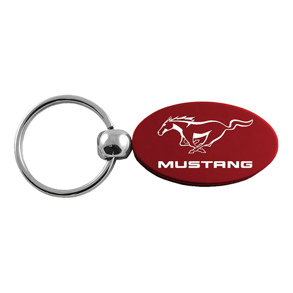 Ford Mustang Keychain & Keyring - Burgundy Oval (KC1340.MUS.BUR)