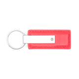 Ford Mustang Tri-Bar Keychain & Keyring - Red Premium Leather (KC1542.MUSTB)