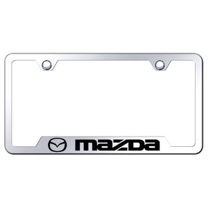 Mazda License Plate Frame - Laser Etched Cut-Out Frame - Stainless Steel (GF.MAZ.EC)