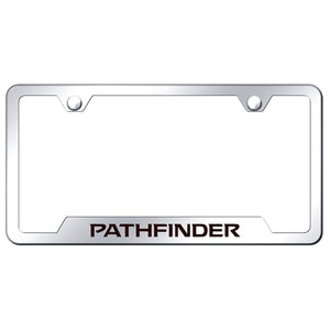 Nissan Pathfinder License Plate Frame - Laser Etched Cut-Out Frame - Stainless Steel (GF.PAT.EC)