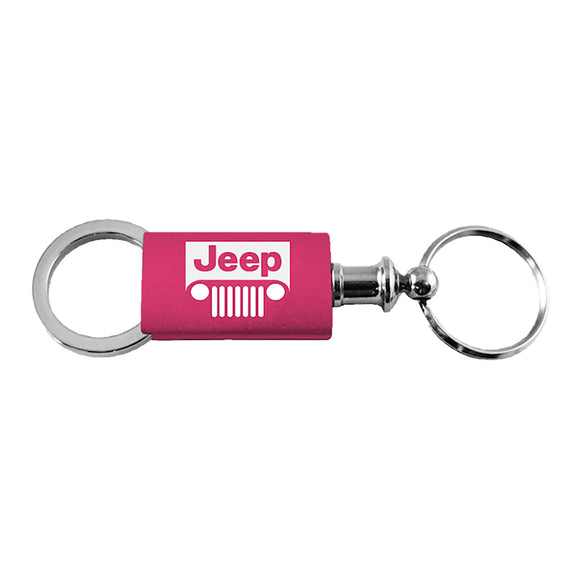 Jeep Grill Keychain & Keyring - Pink Valet (KC3718.JEEG.PNK)