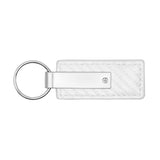 Honda Civic Keychain & Keyring - White Carbon Fiber Texture Leather (KC1557.CIV)