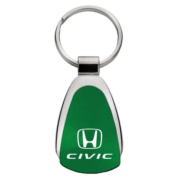 Honda Civic Keychain & Keyring - Green Teardrop (KCGR.CIV)
