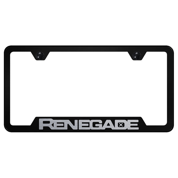 Jeep Renegade License Plate Frame - Laser Etched Cut-Out Frame - Black (GF.RENE.EB)