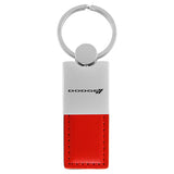 Dodge Stripe Keychain & Keyring - Duo Premium Red Leather (KC1740.DODS.RED)