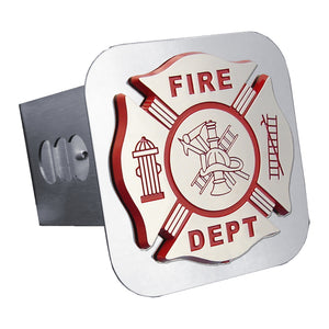 Fire Department Chrome Trailer Hitch Plug (T.FIRE.C)