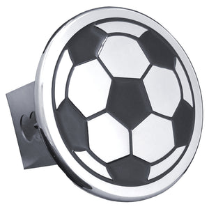 Soccer Ball Chrome Trailer Hitch Plug (T.SOC.C)