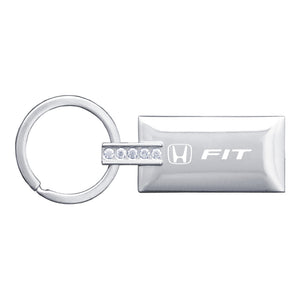 Honda Fit Keychain & Keyring - Rectangle with Bling White (KC9121.FIT)