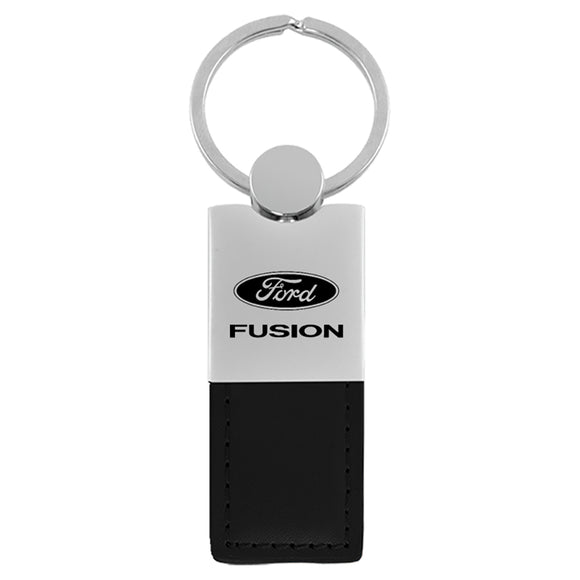 Ford Fusion Keychain & Keyring - Duo Premium Black Leather (KC1740.FUS.BLK)