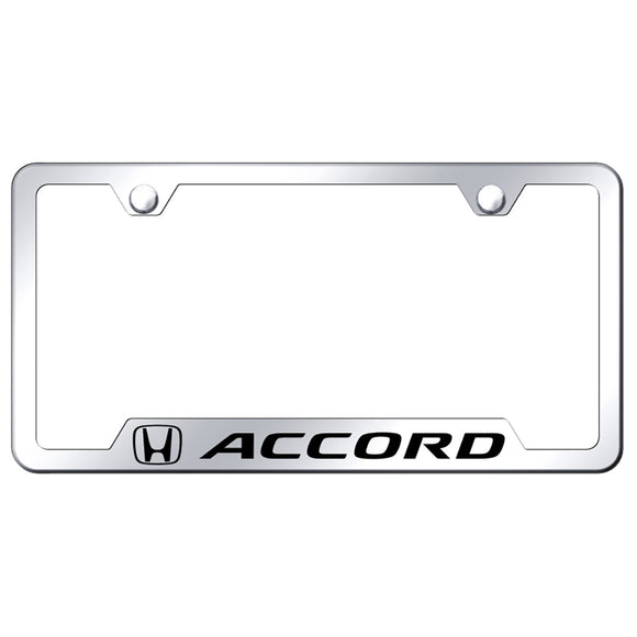 Honda Accord License Plate Frame - Laser Etched Cut-Out Frame - Stainless Steel (GF.ACC.EC)