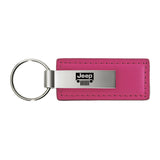 Jeep Grill Keychain & Keyring - Pink Premium Leather (KC1545.JEEG)