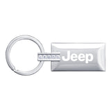 Jeep Keychain & Keyring - Rectangle with Bling White (KC9121.JEE)
