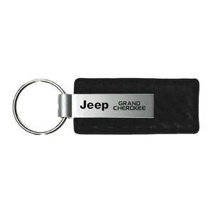 Jeep Grand Cherokee Keychain & Keyring - Carbon Fiber Texture Leather (KC1550.GRA)
