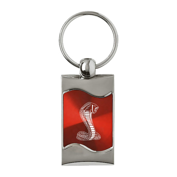 Ford Mustang Shelby Cobra Keychain & Keyring - Red Wave (KC3075.COB.RED)