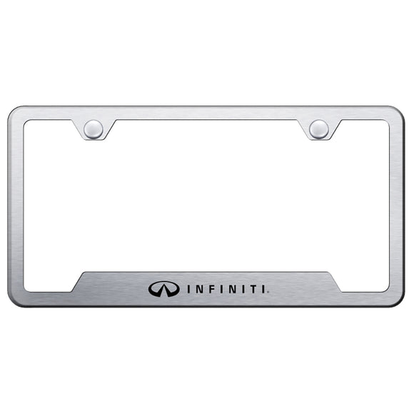 Infiniti License Plate Frame - Laser Etched Cut-Out Frame - Brushed (GF.INF.ES)