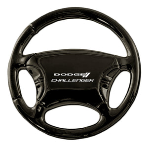 Dodge Challenger Keychain & Keyring - Black Steering Wheel (KC3019.CHA)