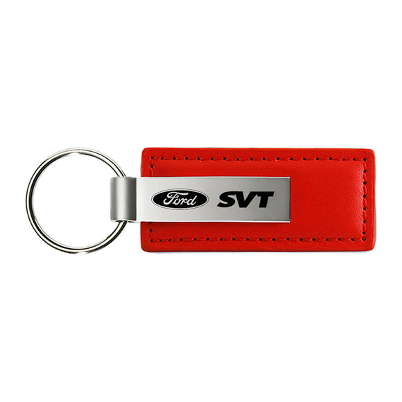 Ford SVT Keychain & Keyring - Red Premium Leather (KC1542.SVT)