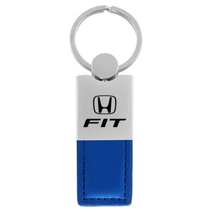 Honda Fit Keychain & Keyring - Duo Premium Blue Leather (KC1740.FIT.BLU)