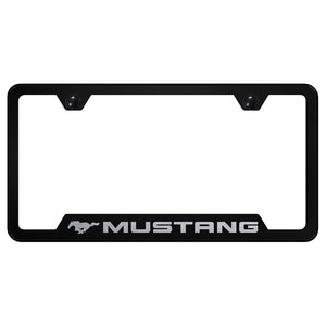 Ford Mustang License Plate Frame - Laser Etched Cut-Out Frame - Black (GF.MUS.EB)