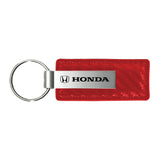 Honda Keychain & Keyring - Red Carbon Fiber Texture Leather (KC1552.HON)