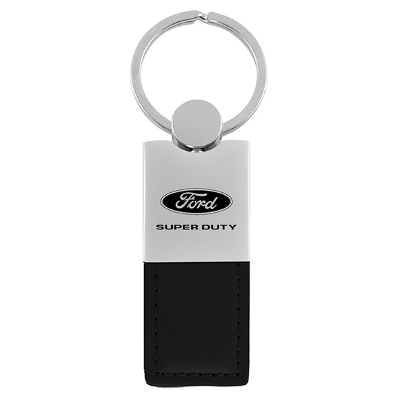 Ford Superduty Keychain & Keyring - Duo Premium Black Leather (KC1740.DTY.BLK)