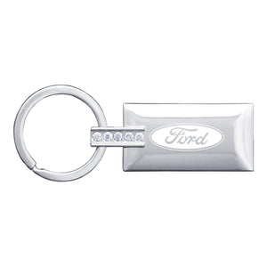 Ford Keychain & Keyring - Rectangle with Bling White (KC9121.FOR)