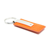 Jeep Grill Keychain & Keyring - Orange Premium Leather (KC1547.JEEG)
