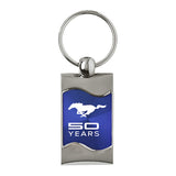 Ford Mustang 50 Years Keychain & Keyring - Blue Wave (KC3075.MUS5Y.BLU)