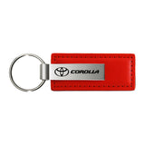 Toyota Corolla Keychain & Keyring - Red Premium Leather (KC1542.COR)