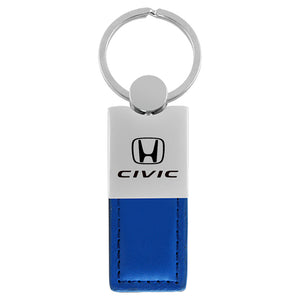 Honda Civic Keychain & Keyring - Duo Premium Blue Leather (KC1740.CIV.BLU)