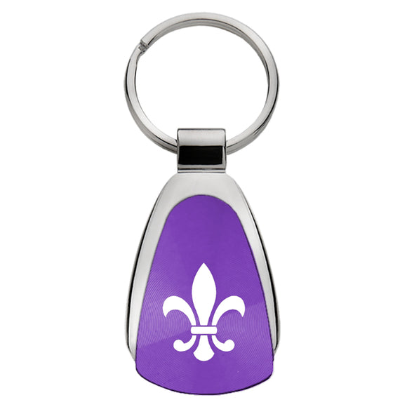 Fleur-De-Lis Keychain & Keyring - Purple Teardrop (KCPUR.FDL)