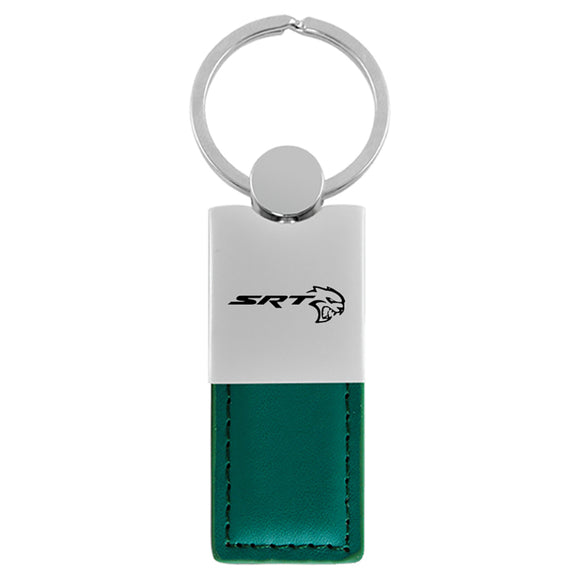 Dodge SRTH Hellcat Keychain & Keyring - Duo Premium Green Leather (KC1740.SRTH.GRN)