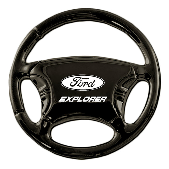 Ford Explorer Keychain & Keyring - Black Steering Wheel (KC3019.XPL)