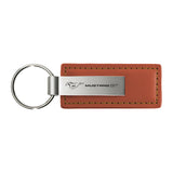 Ford Mustang GT Keychain & Keyring - Brown Premium Leather (KC1541.MGT)