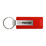 Mazda Keychain & Keyring - Red Premium Leather (KC1542.MAZ)