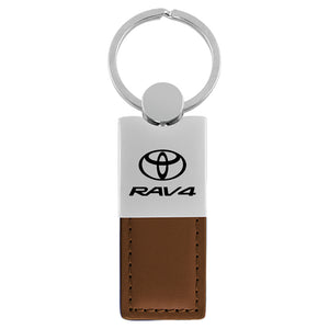 Toyota RAV4 Keychain & Keyring - Duo Premium Brown Leather (KC1740.RAV.BRN)