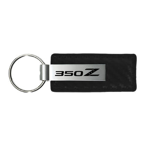 Nissan 350Z Keychain & Keyring - Carbon Fiber Texture Leather (KC1550.350)