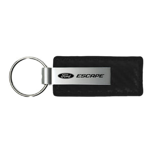 Ford Escape Keychain & Keyring - Carbon Fiber Texture Leather (KC1550.XCA)