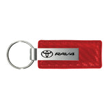 Toyota RAV4 Keychain & Keyring - Red Carbon Fiber Texture Leather (KC1552.RAV)