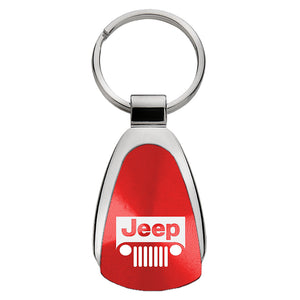 Jeep Grill Keychain & Keyring - Red Teardrop (KCRED.JEEG)