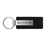 Honda Civic SI Keychain & Keyring - Black Premium Leather (KC1540.CSI)