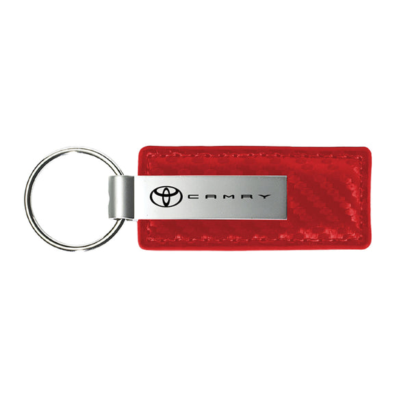 Toyota Camry Keychain & Keyring - Red Carbon Fiber Texture Leather (KC1552.CAM)