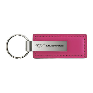 Ford Mustang Keychain & Keyring - Pink Premium Leather (KC1545.MUS)