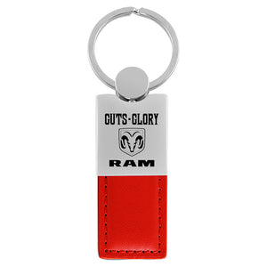 Dodge Ram Guts-Glory Keychain & Keyring - Duo Premium Red Leather (KC1740.GGL.RED)