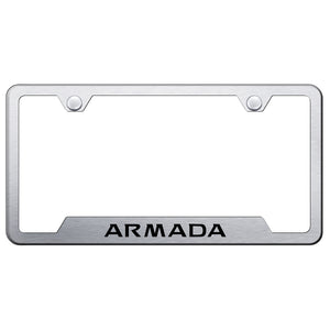 Nissan Armada License Plate Frame - Laser Etched Cut-Out Frame - Brushed (GF.ARM.ES)