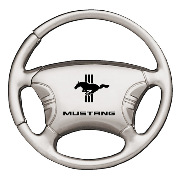 Ford Mustang Tri-Bar Keychain & Keyring - Steering Wheel (KCW.MUSTB)