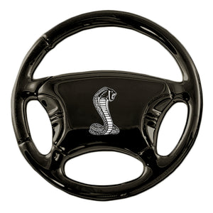 Ford Mustang Shelby Cobra Keychain & Keyring - Black Steering Wheel (KC3019.COB)