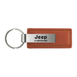 Jeep Cherokee Keychain & Keyring - Brown Premium Leather (KC1541.CHE)