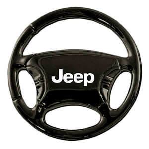 Jeep Keychain & Keyring - Black Steering Wheel (KC3019.JEE)