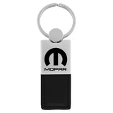 Mopar Keychain & Keyring - Duo Premium Black Leather (KC1740.MOP.BLK)